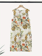 Robe décontractée sans manches, avec pochettes, boutonnage, taille midi