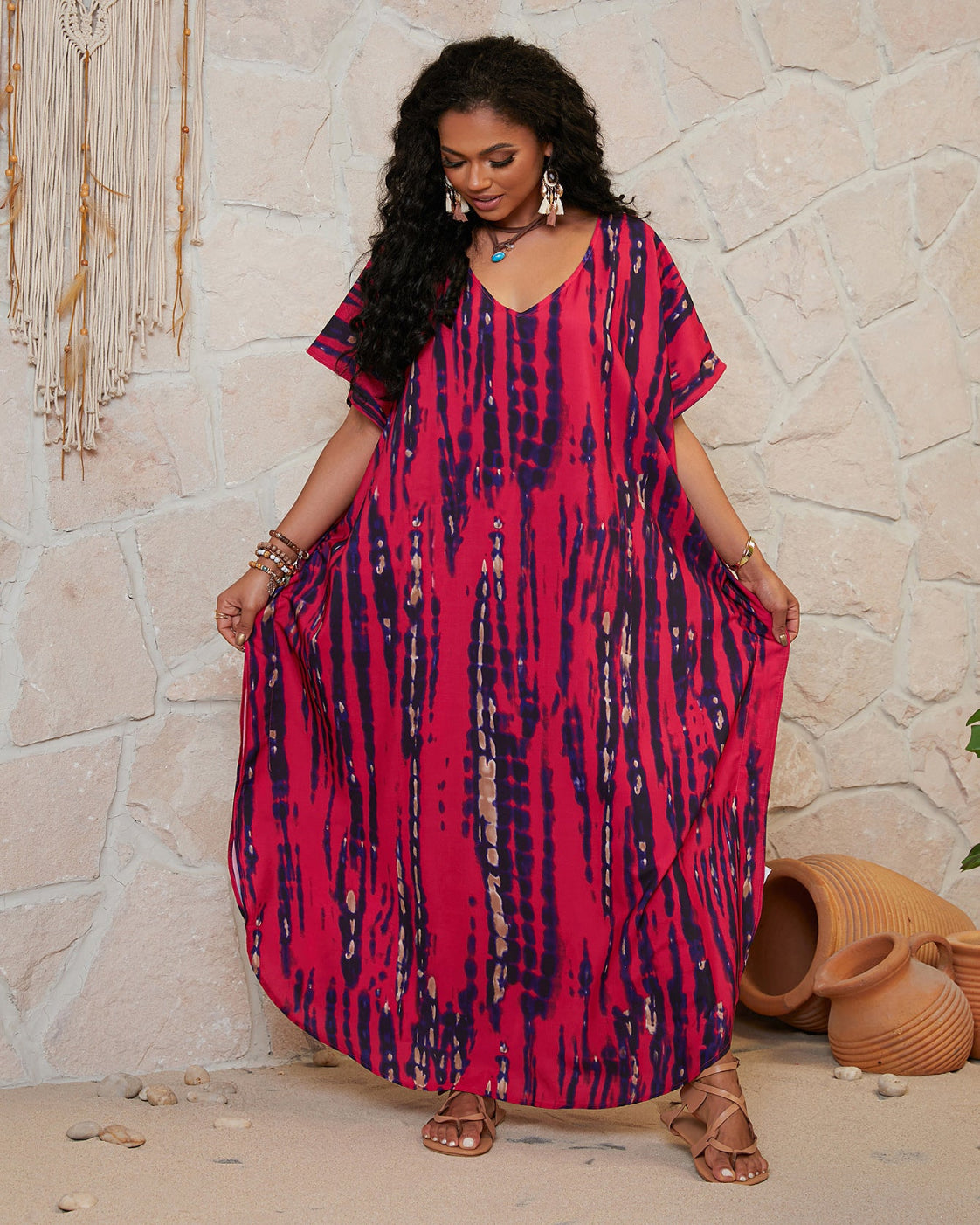 Kaftan ample, décontracté
