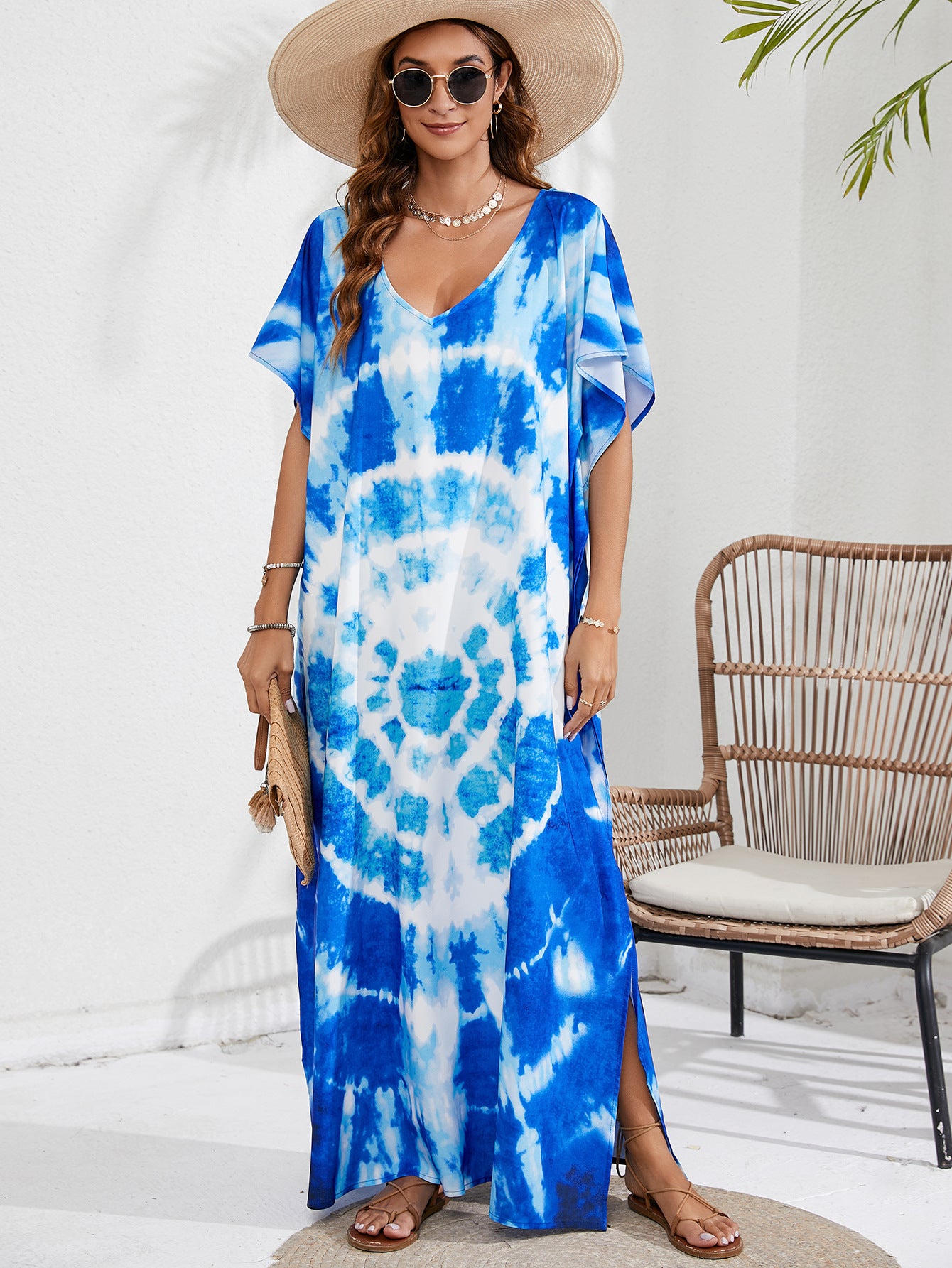 Kaftan coloré ample, décontracté