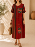Robe ample, élégante et confortable à col rond avec poches