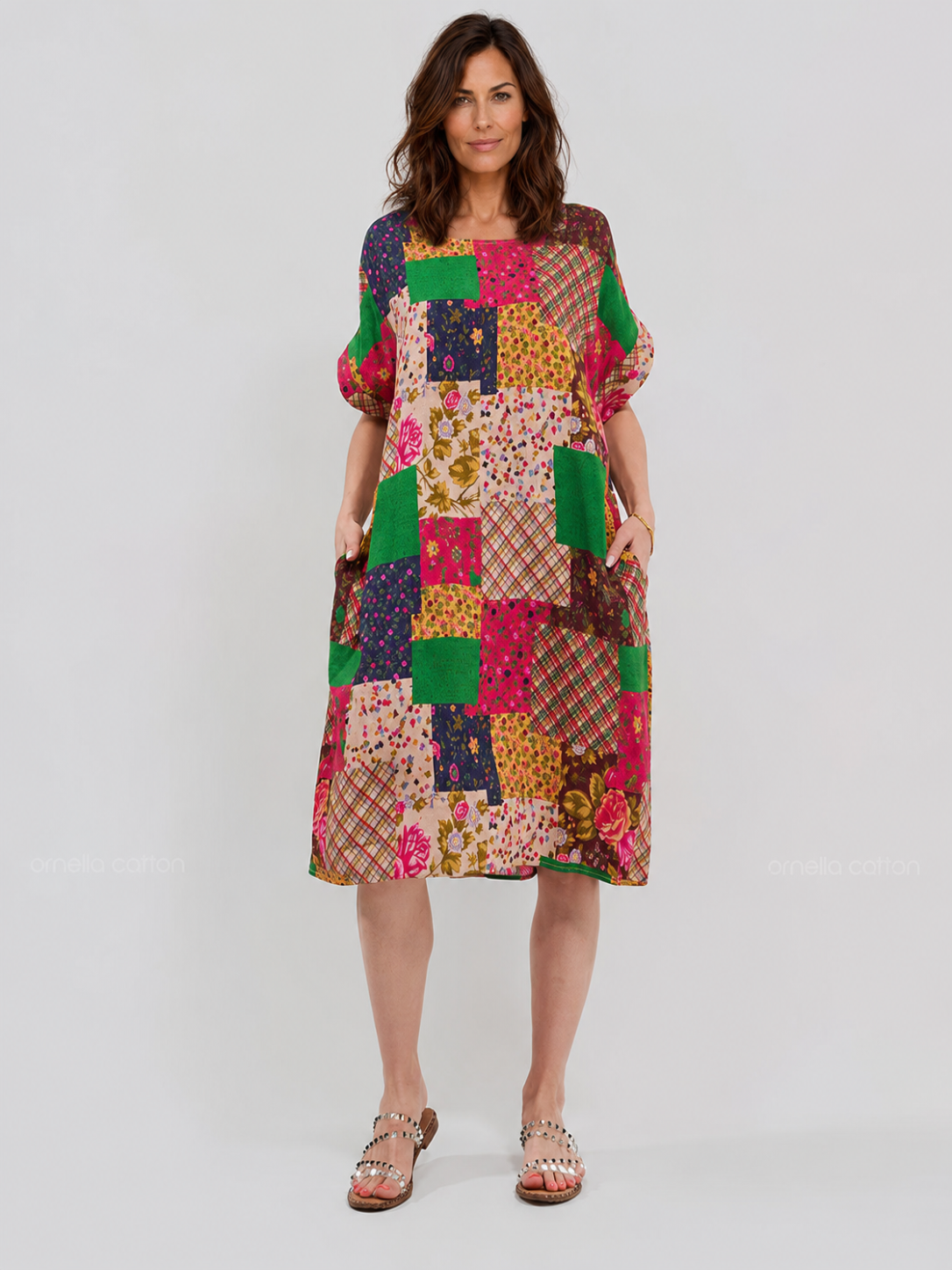 Robe Courte Décontractée à Poches