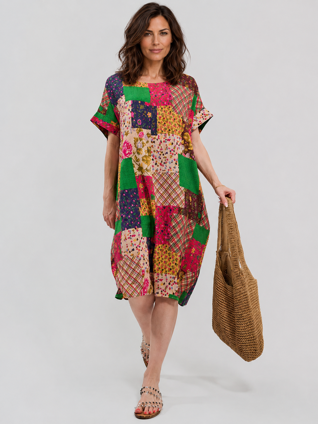 Robe Courte Décontractée à Poches