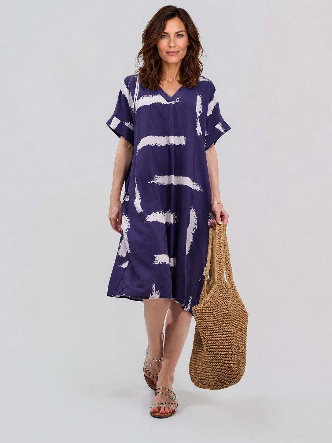 Robe Courte Décontractée à Poches