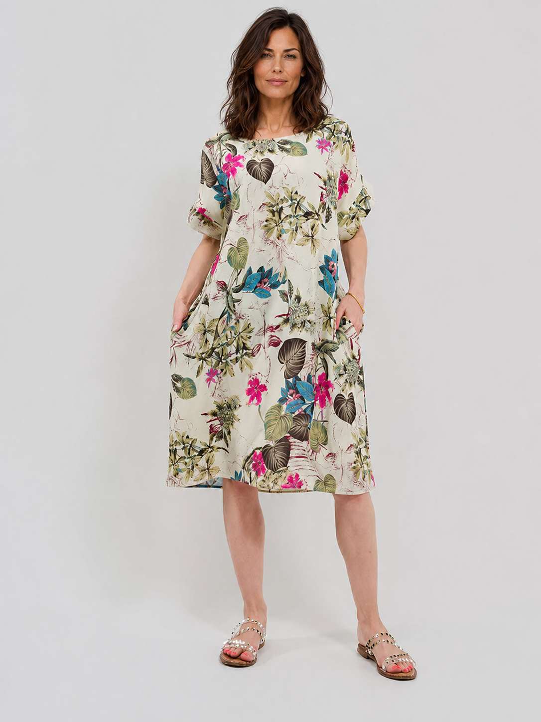 Robe Courte Décontractée à Poches