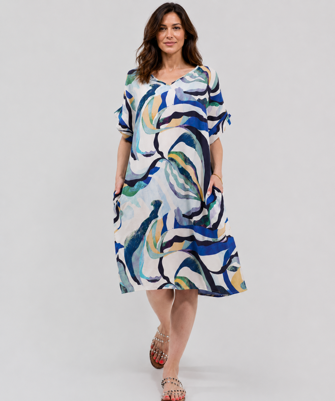 Robe Courte Décontractée à Poches