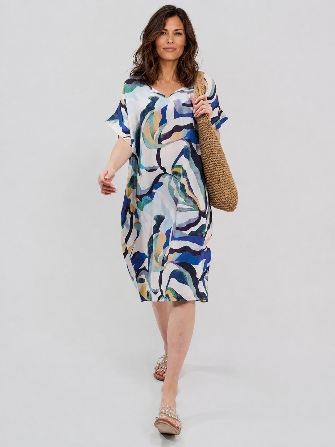 Robe Courte Décontractée à Poches