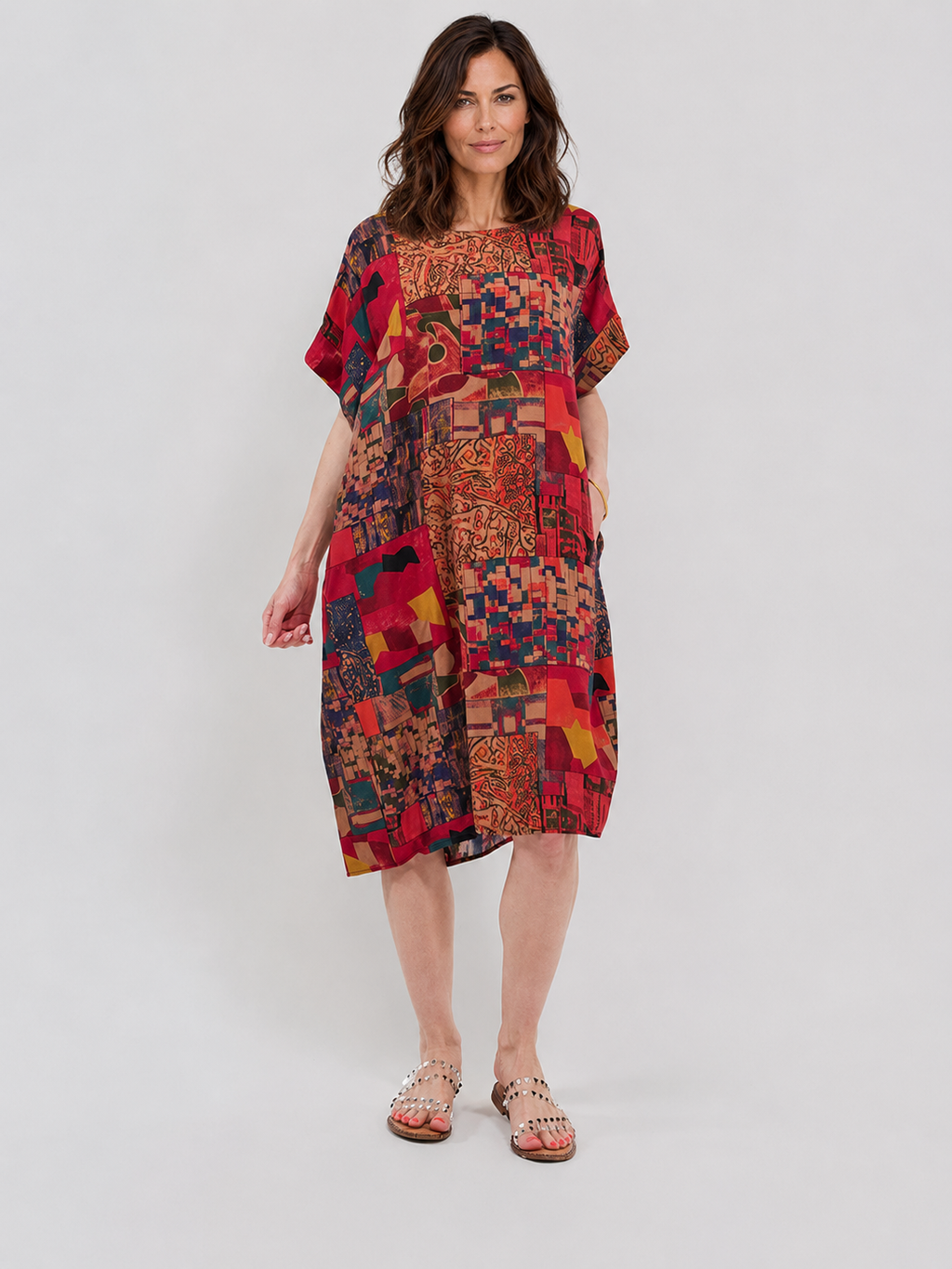 Robe Courte Décontractée à Poches