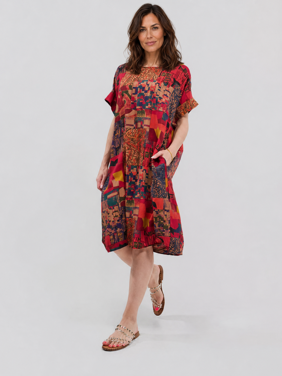 Robe Courte Décontractée à Poches