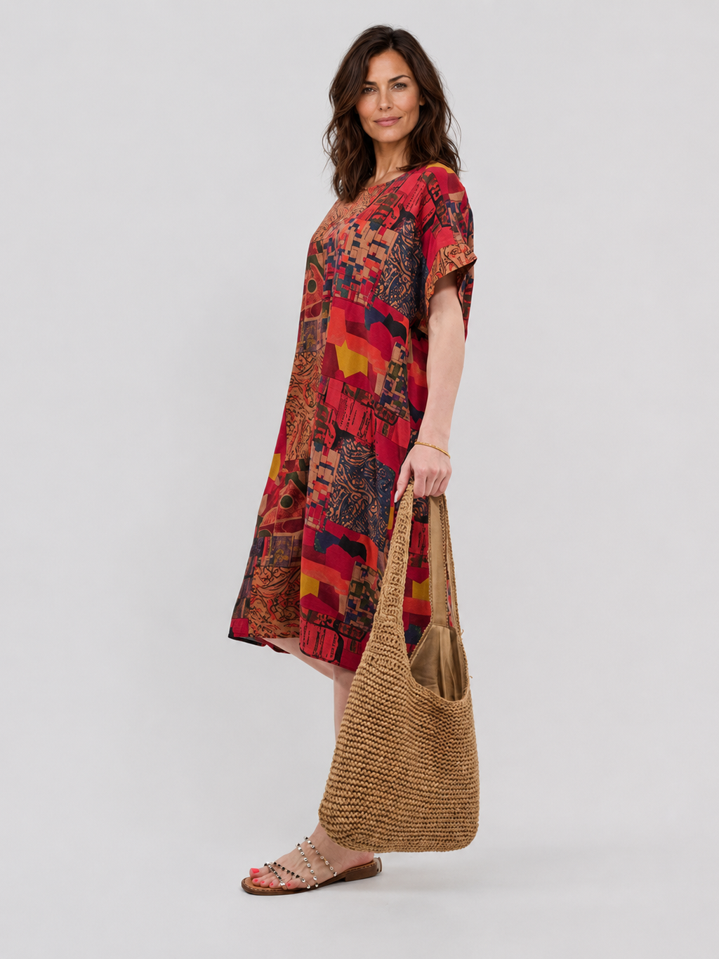 Robe Courte Décontractée à Poches