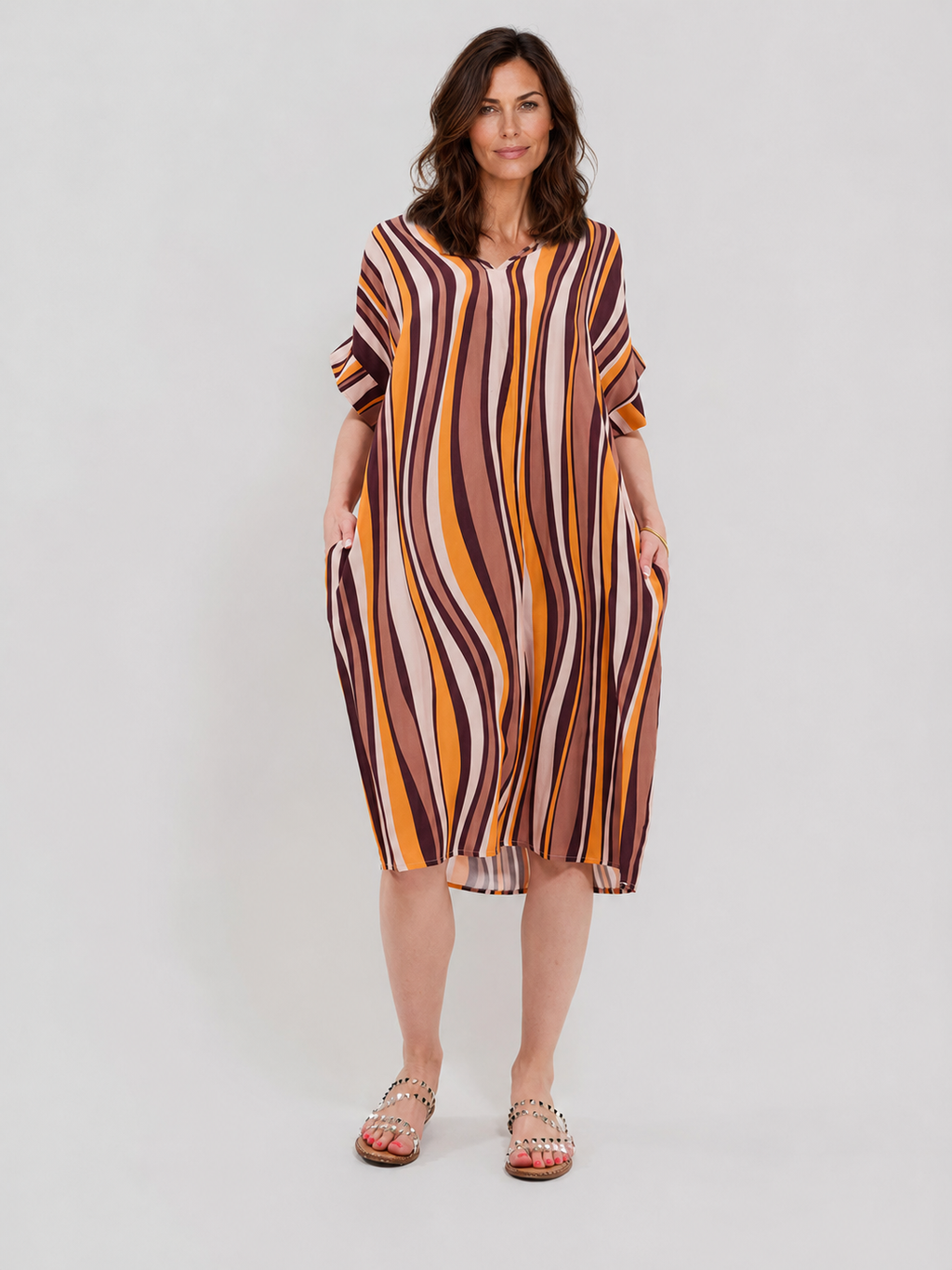 Robe Courte Décontractée à Poches