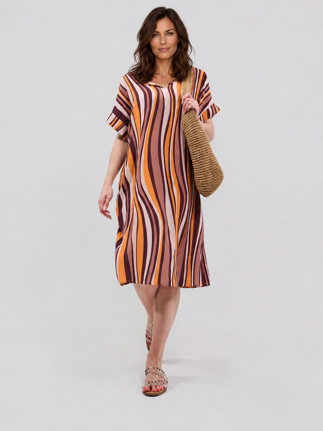 Robe Courte Décontractée à Poches