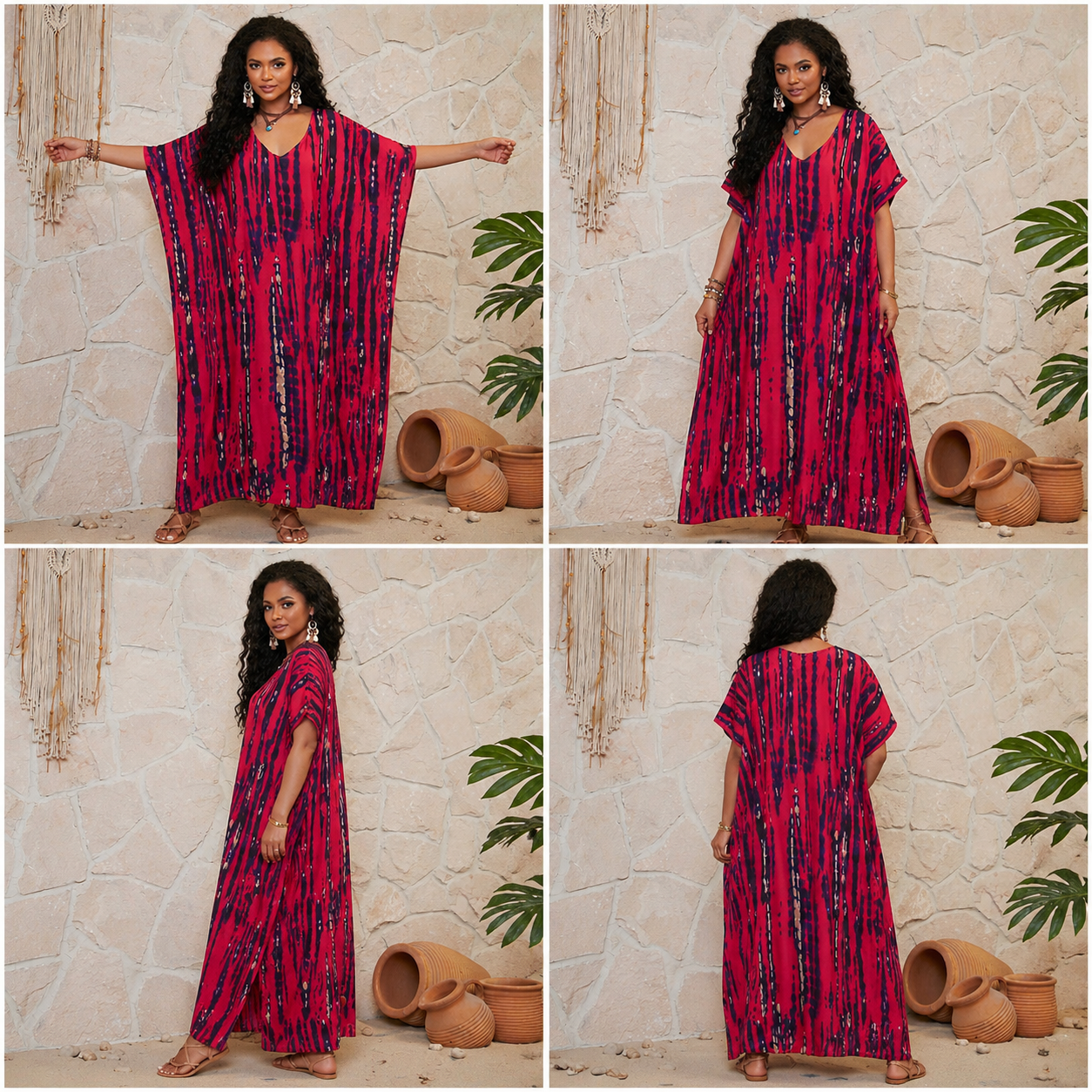 Kaftan ample, décontracté