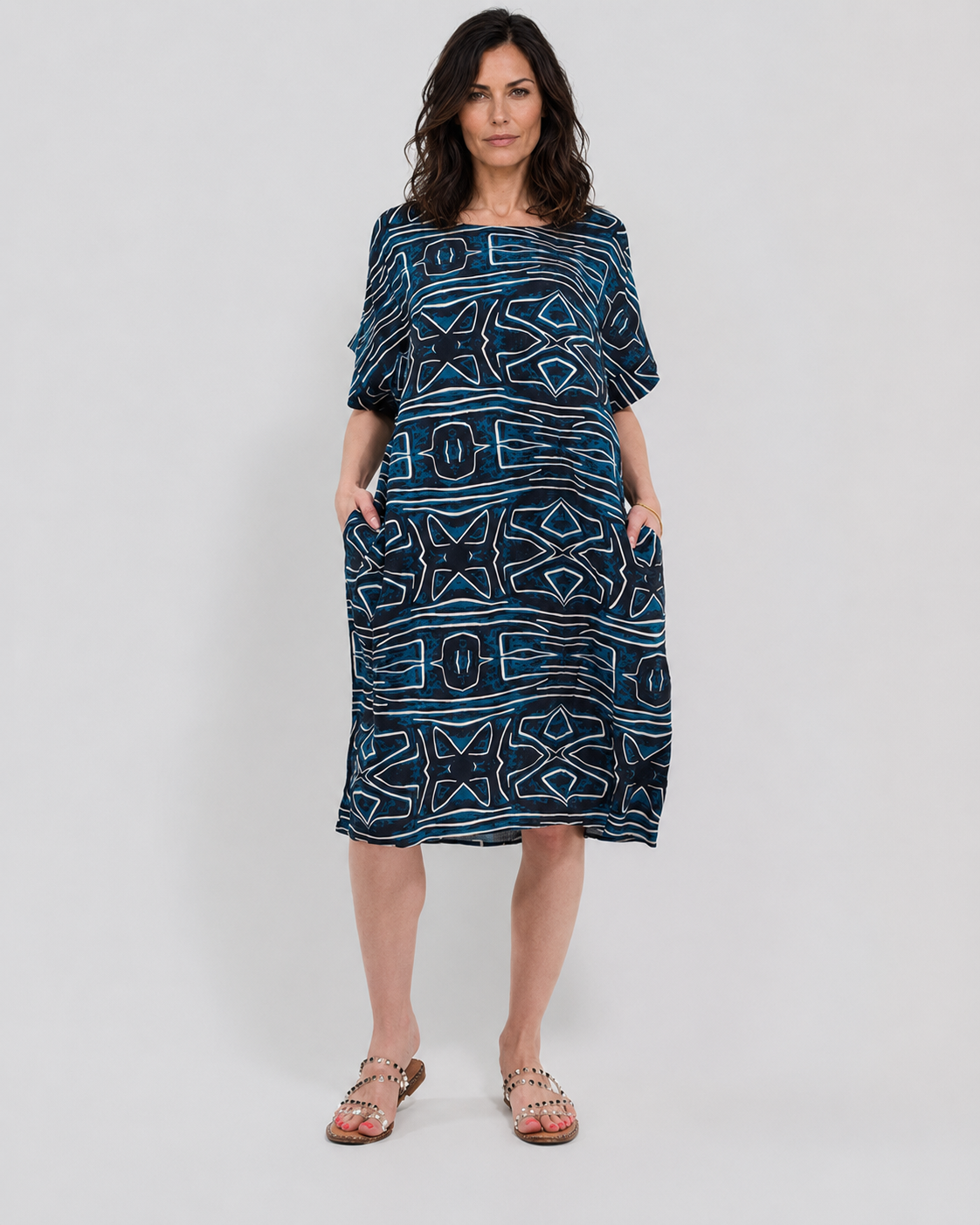 Robe Courte Décontractée à Poches