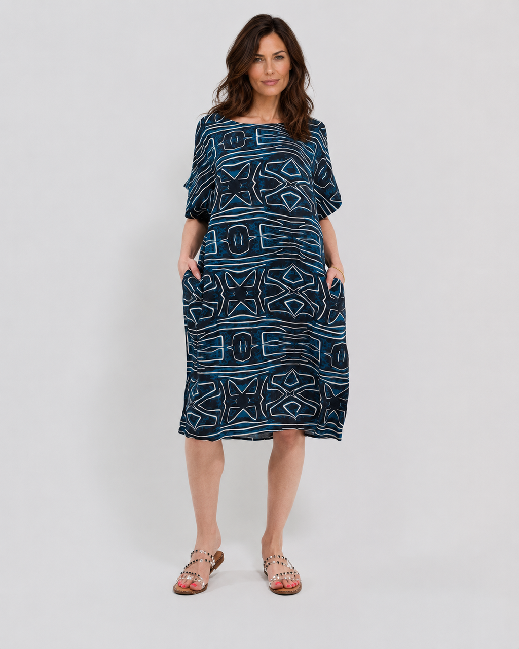 Robe Courte Décontractée à Poches