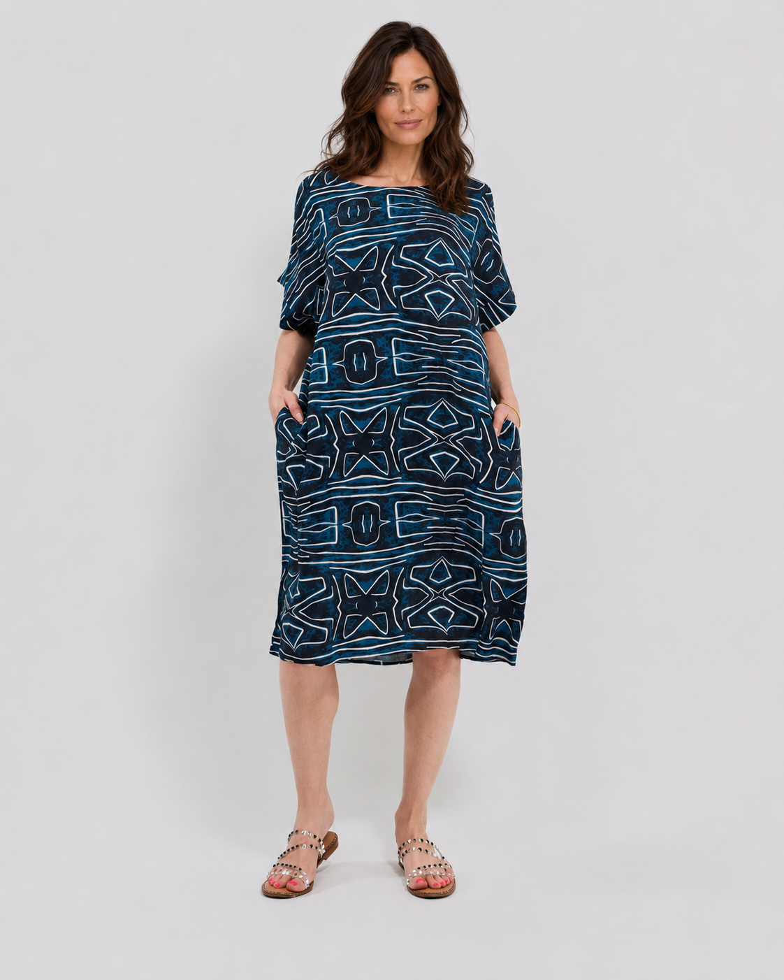 Robe Courte Décontractée à Poches