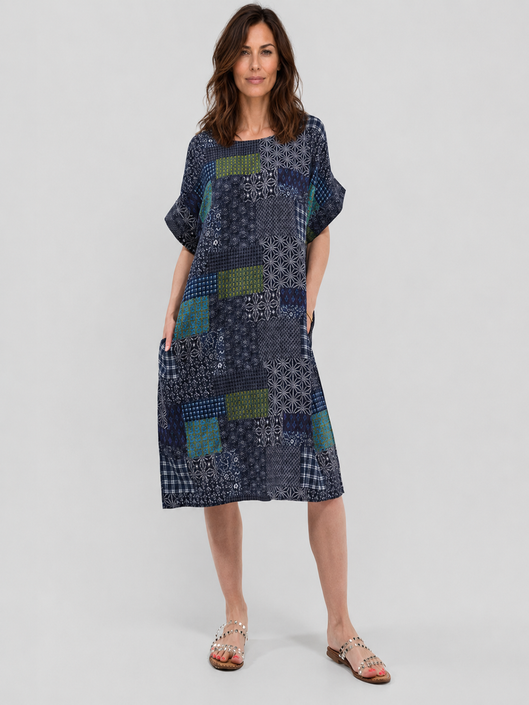 Robe Courte Décontractée à Poches