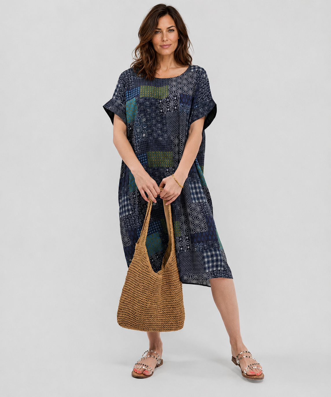 Robe Courte Décontractée à Poches