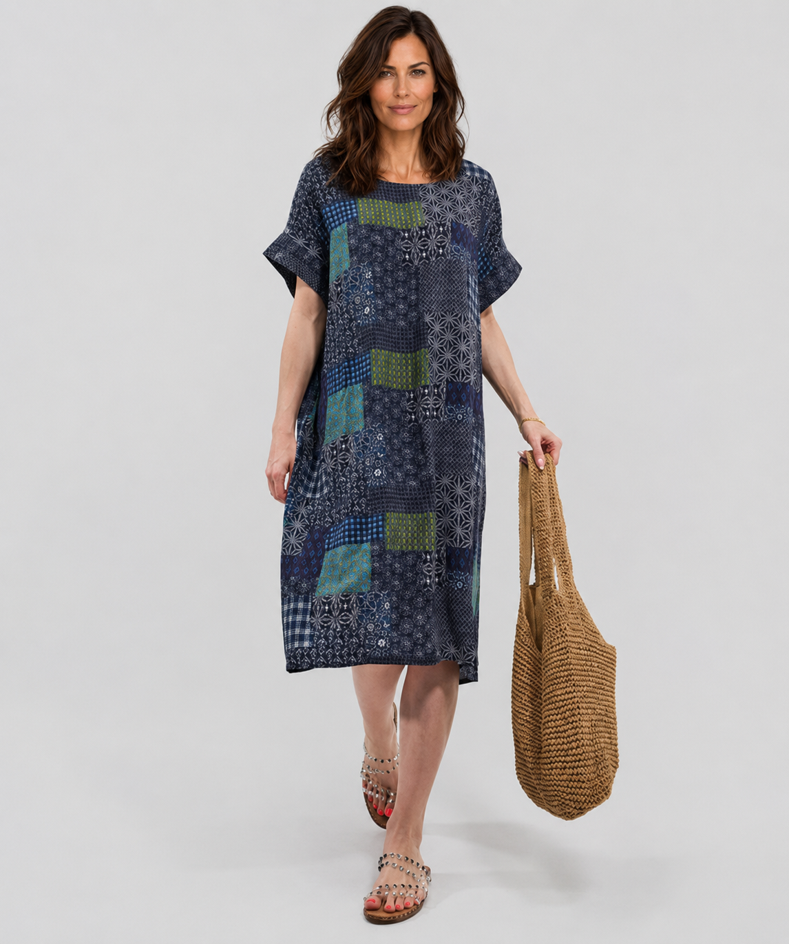 Robe Courte Décontractée à Poches