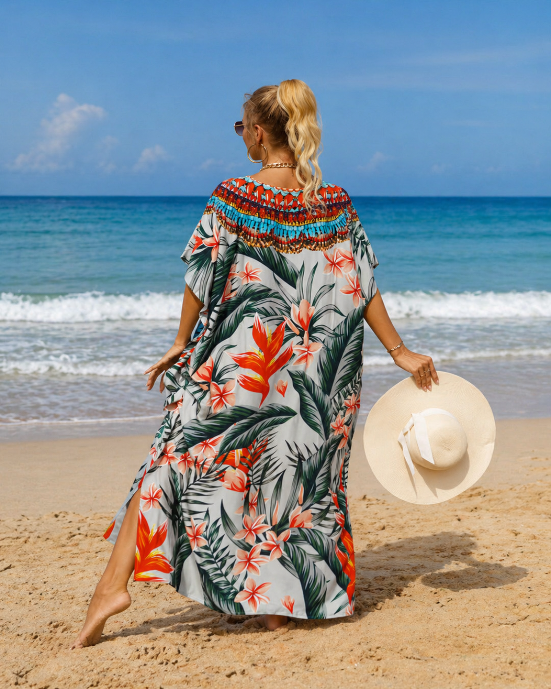 Kaftan de plage bohème