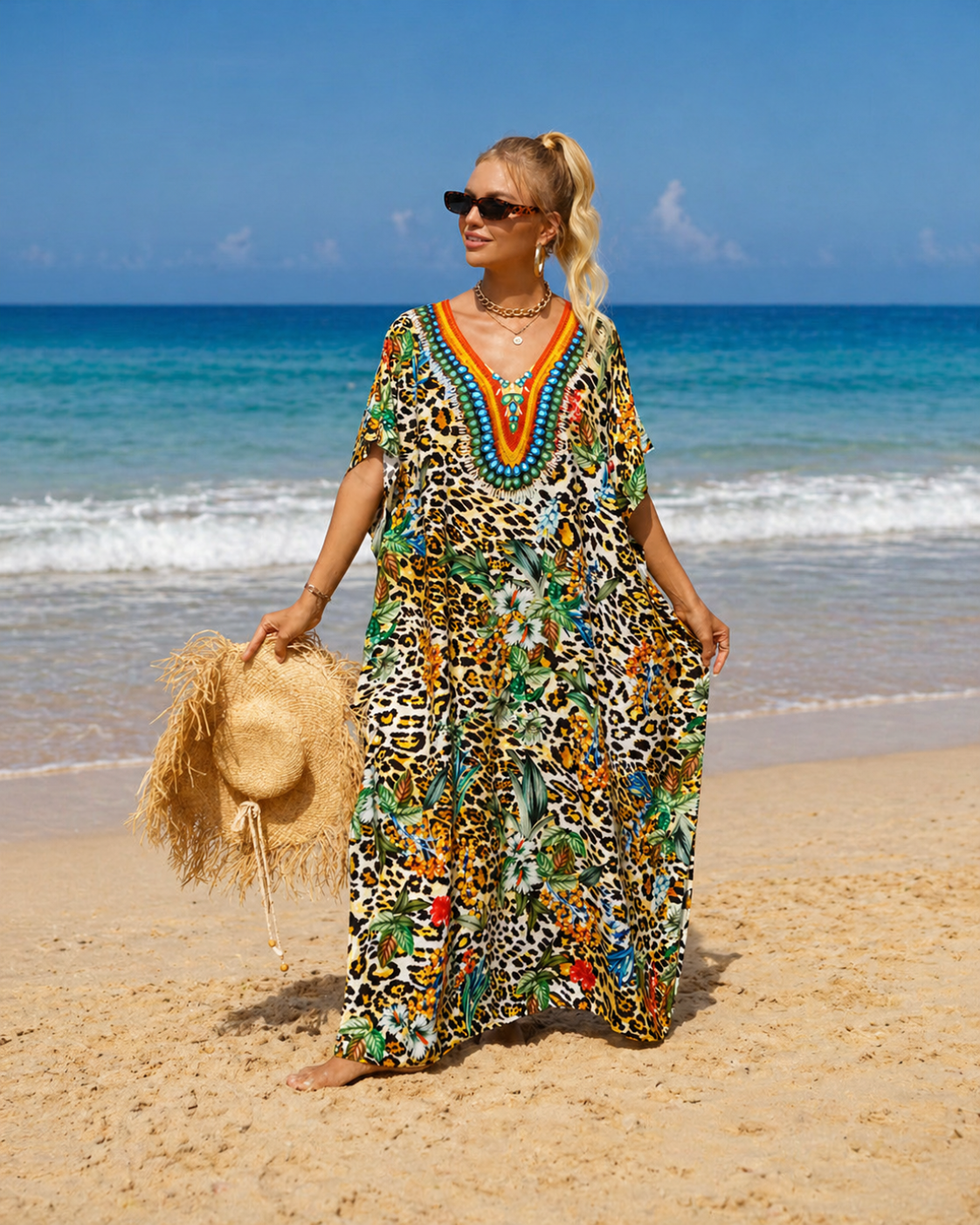 Kaftan de plage bohème
