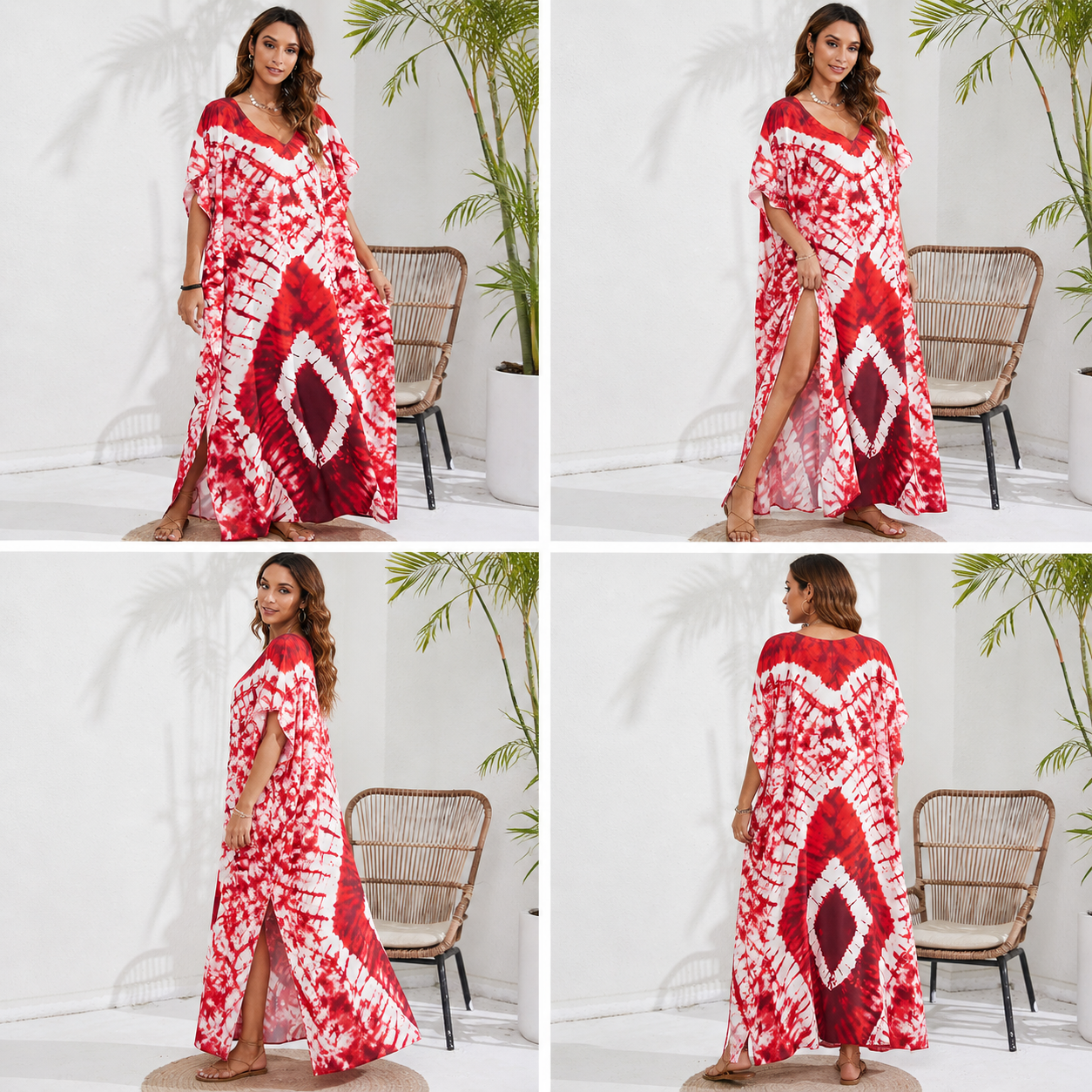 Kaftan coloré ample, décontracté