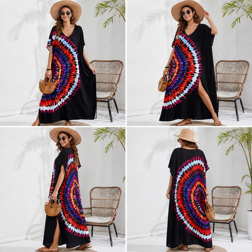 Kaftan coloré ample, décontracté