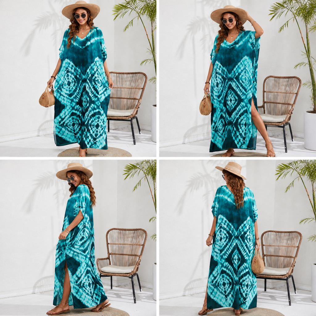 Kaftan coloré ample, décontracté