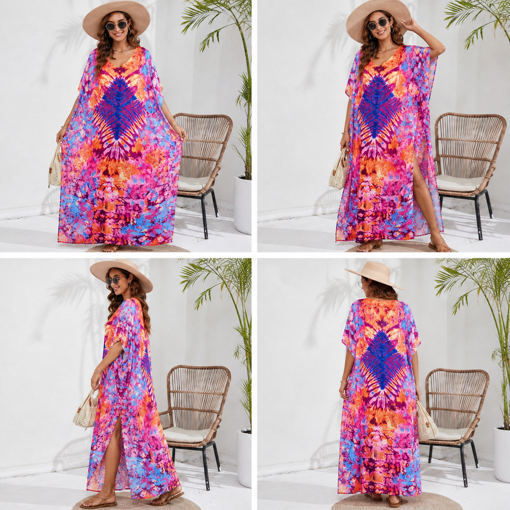 Kaftan coloré ample, décontracté