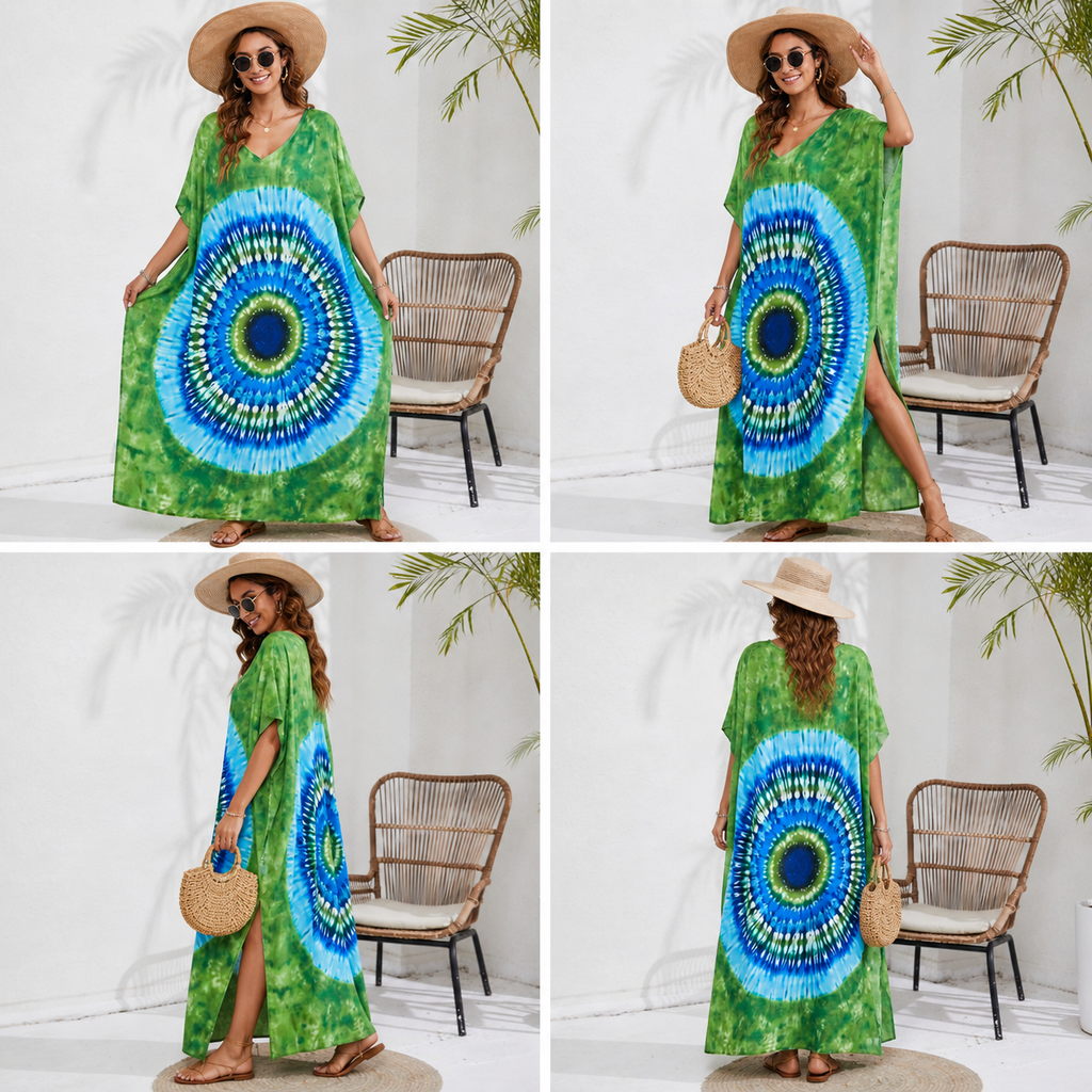 Kaftan coloré ample, décontracté